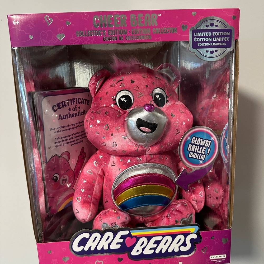 Care Bears Cheer Bear Pink Plush with Rainbow